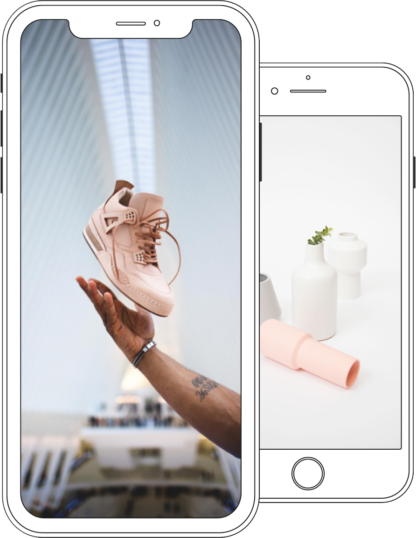 Phone with a screen of shoes